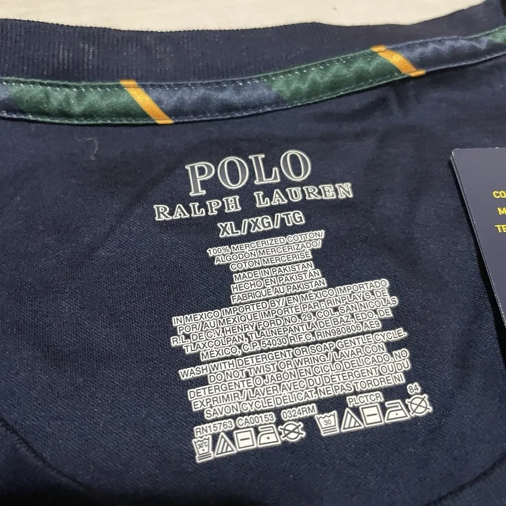 Polo Ralph Lauren Mercerized Cotton T-Shirt Logo Pony Stretch Soft Blue XL NEW!!